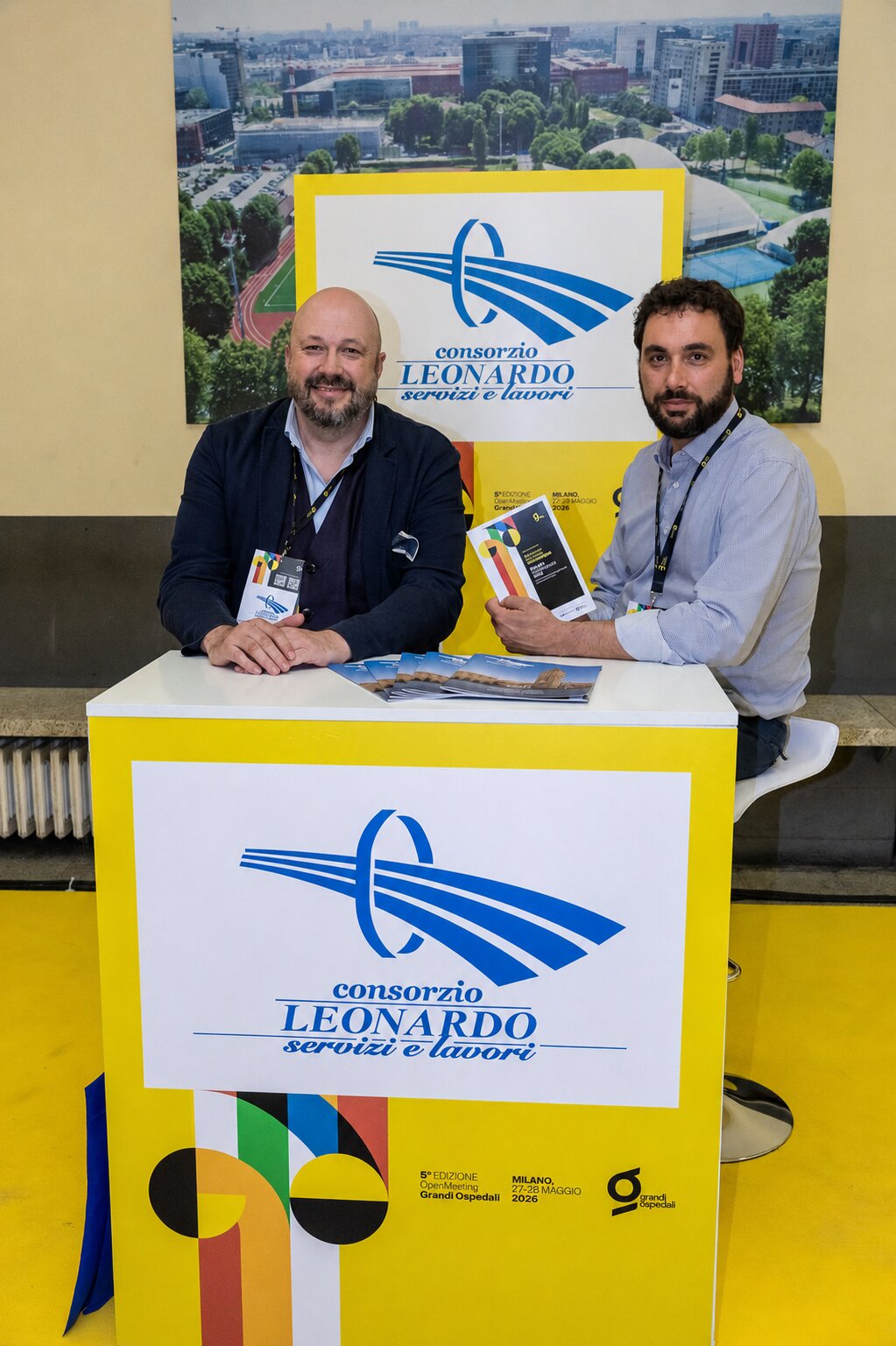 Stand Consorzio Leonardo Servizi e Lavori all'OpenMeeting Grandi Ospedali 2026 - Milano